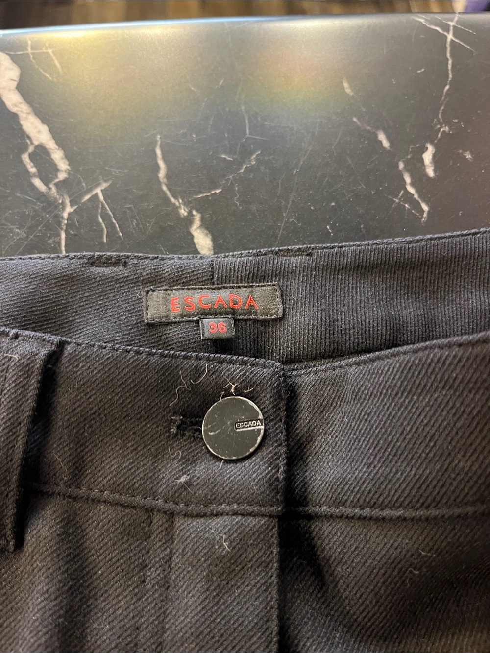 Escada Black Tailored Wool Pants 36